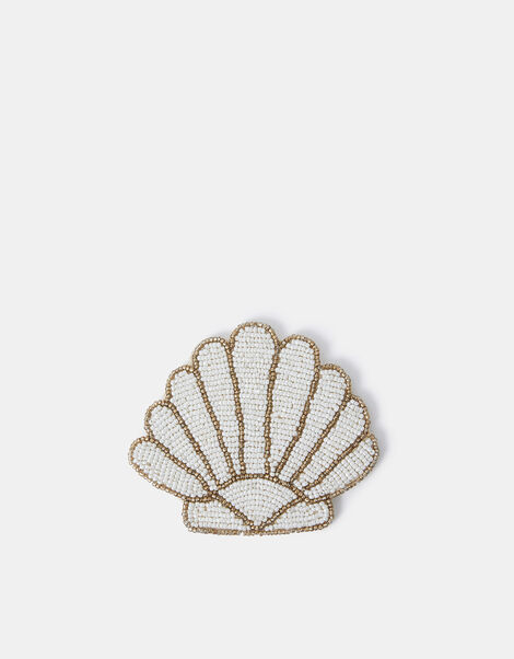 Beaded Shell Coaster, , large