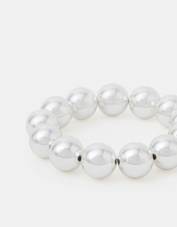 Chunky Bead Bracelet, Silver (SILVER), large