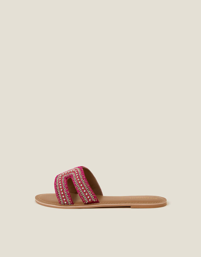 Embellished Cut-Out Slide Sandals Pink, Pink (PINK), large
